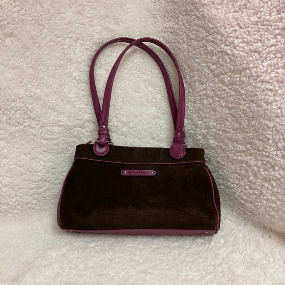Chocolate Pink Cole Haan Alexa Suede Shoulder Bag - Picture 2 of 13